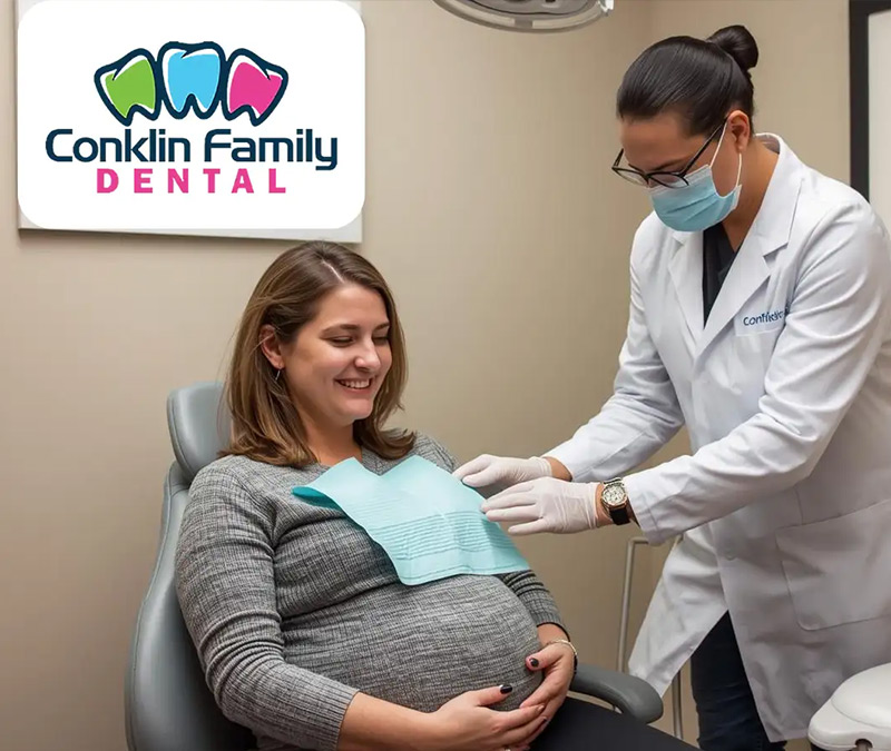 Family dentist in Brantford at Conklin Family Dental providing safe and comfortable dental care for pregnant patients