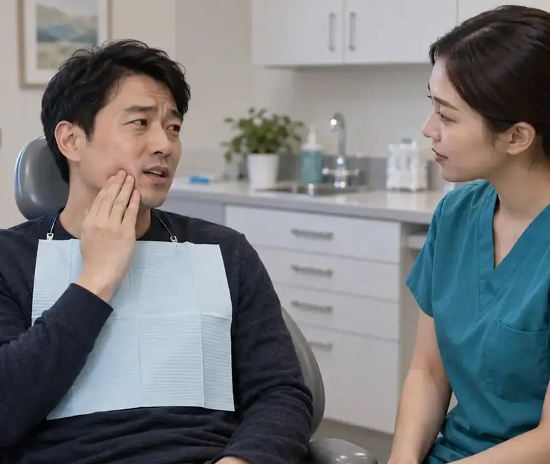 Pain When Chewing Man experiencing pain while chewing